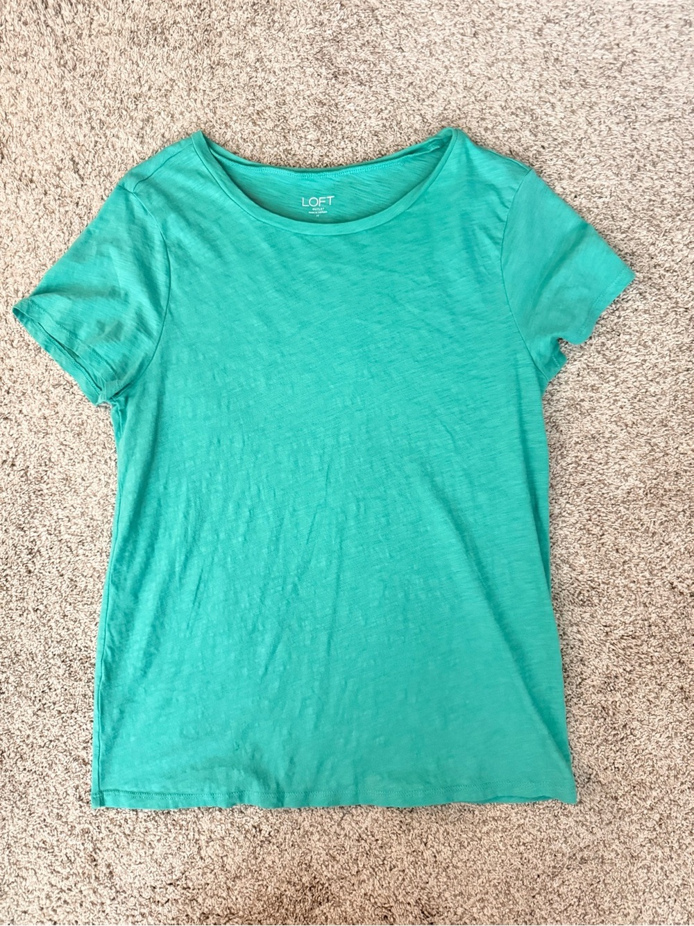 LOFT Women's Green Short Sleeve Crew Neck Tee